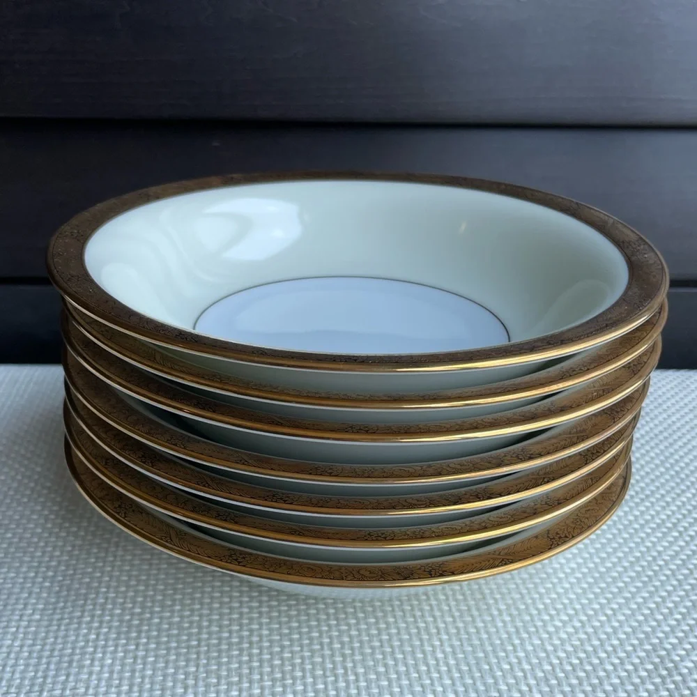 Noritake Goldkin 5675 Japan 1950s Soup Bowl 7 1/2 inches